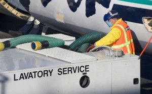 Airline waste removal service