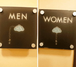 Creative men and women's restroom signs 